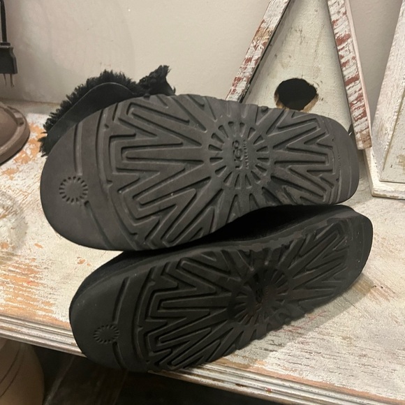 UGG Black Suede Button Boots - Picture 4 of 12